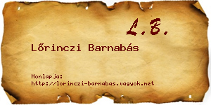 Lőrinczi Barnabás névjegykártya